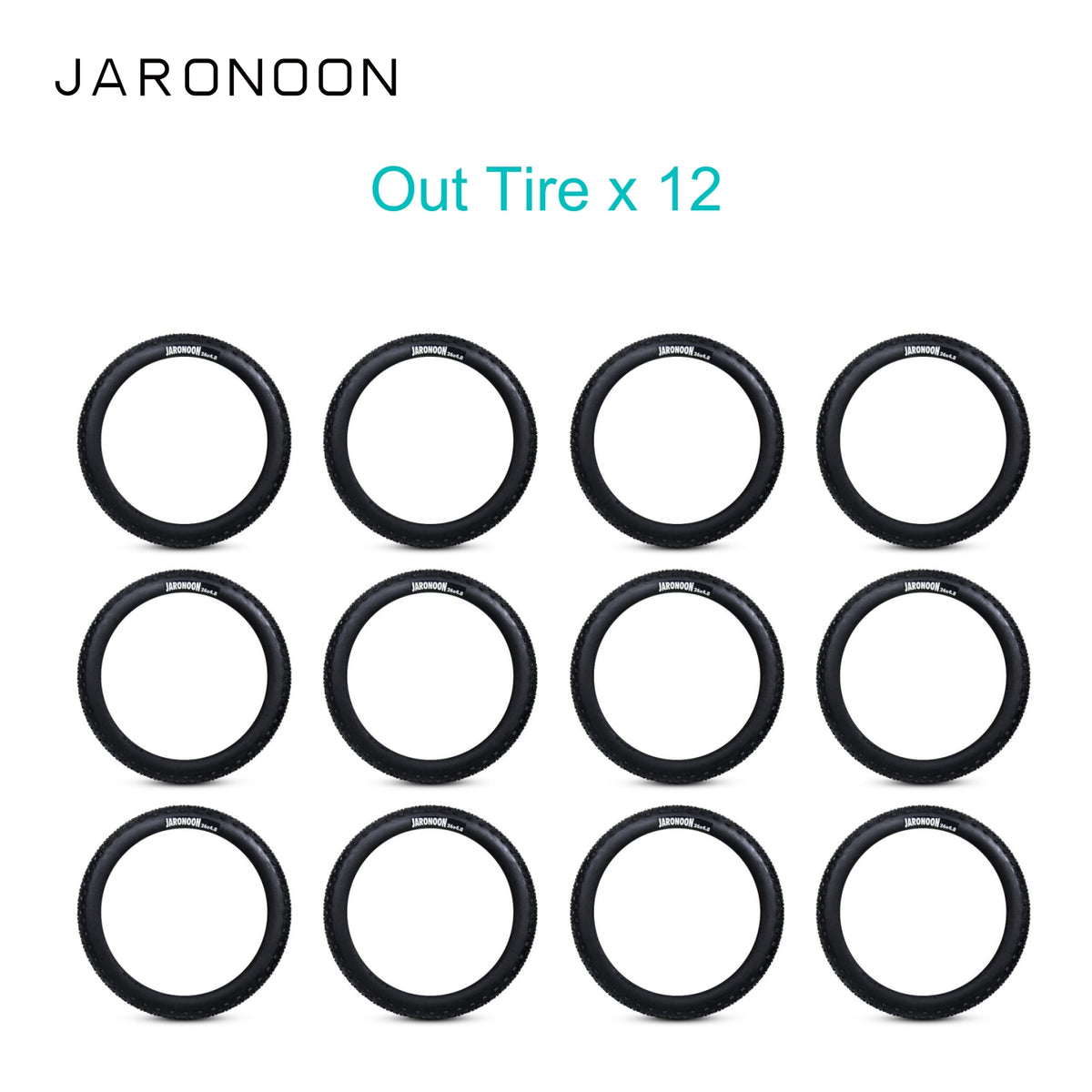 Wholesale JARONOON 12PCS Extra-Wide 26X4.8 Inch Tires for Snow Bikes and E-Bikes – Premium Fat Bike Tires Without Rims