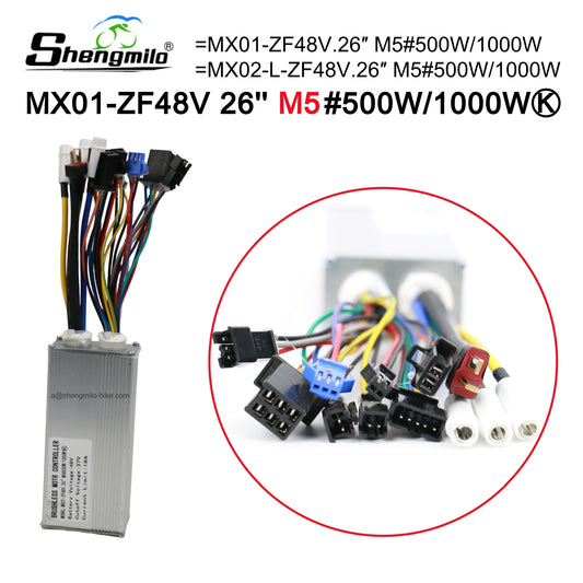 Official MX01-ZF48V 26" M5 500W/1000W Controller Replacement for Shengmilo MX01 Electric Bike