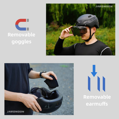 Casque intelligent avec appels Bluetooth améliorés HA03D, caméra enregistreur de conduite intégrée HD 1080P, visière amovible, clignotant arrière
