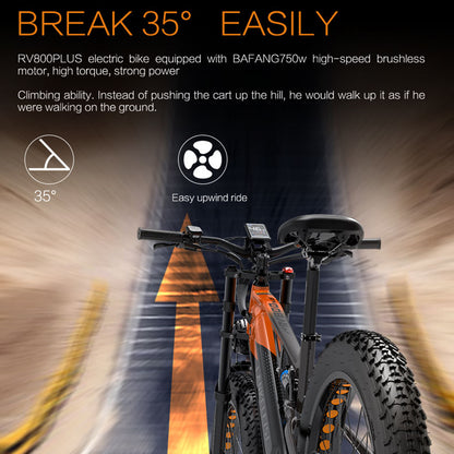 Lankeleisi RV800 PLUS 48V 15Ah Fashionable Electric Bike 26 Inch 7 hastighetsöverföringssystem upp till 52Km / h Front & Rear Hydraulic Disc Brake