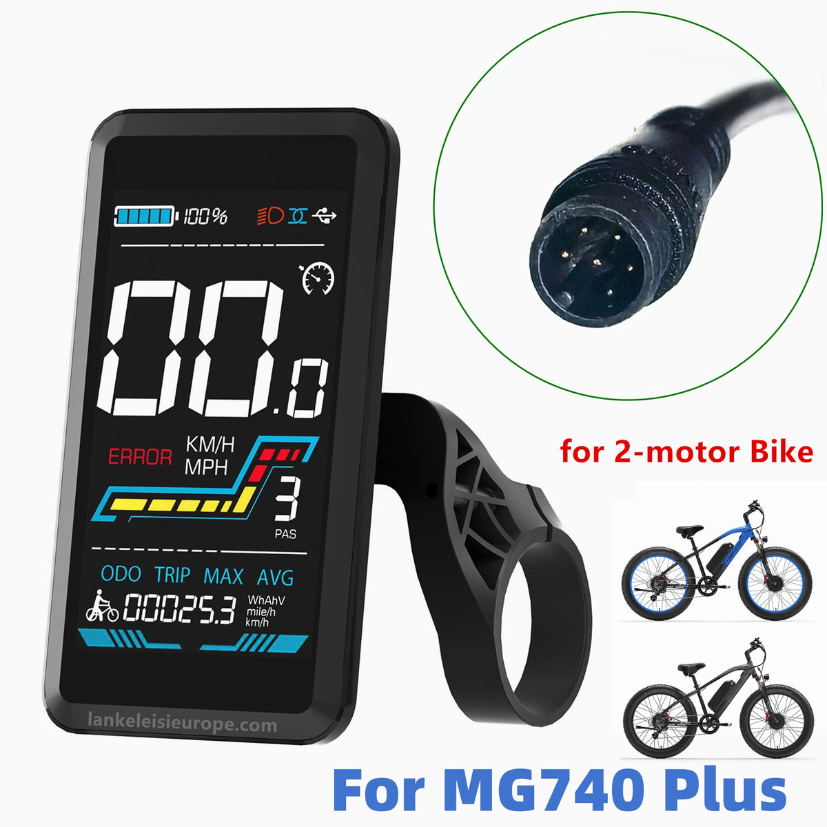 Yolin YL91F-V Intelligent LCD Display for Lankeleisi Electric Bicycle E bike MG740 Plus RV800plus