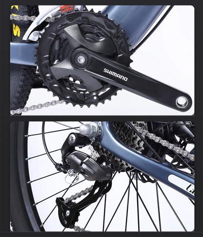 G2CB 27.5 Inch Electric Carbon Fiber Bike, adpopt 350W / 500W Motor, Air Shock Absorber Front Fork, 27 Speed Mountain Bicycle