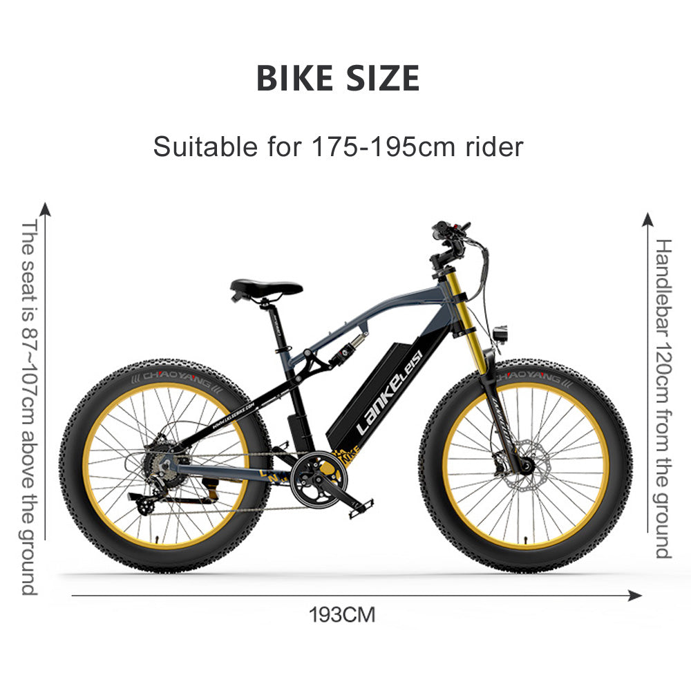 RV700 1000W 48V 16Ah Kraftfull elektrisk cykel 26 Inch Beach Bike Mountain Bike Upgraded Oil Spring Downhill Fork Dual Suspension