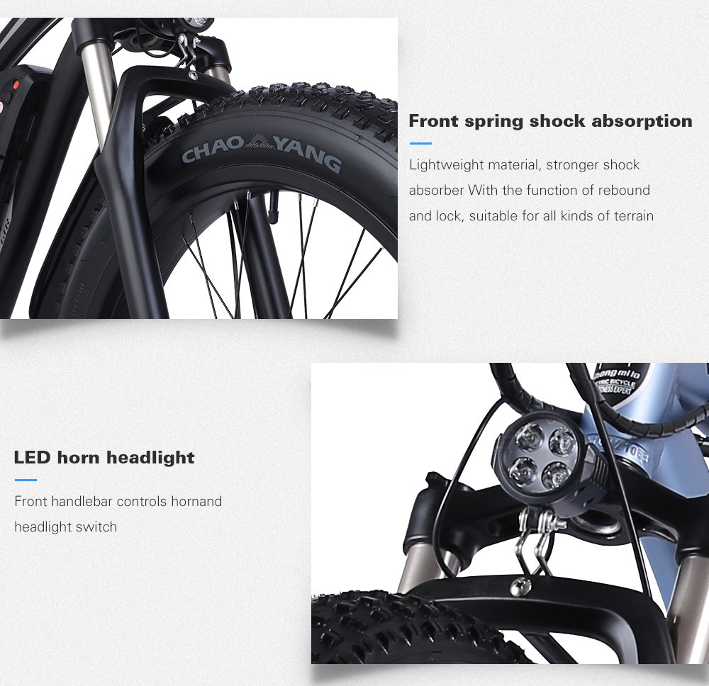 Shengmilo MX02S 26 Zoll Elektrofahrrad 1000W Herren Mountainbike Snowbike 48V17Ah Lithium Batterie 4.0 Fat Tire E-Bike Hydraulische Scheibenbremse